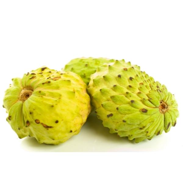 Atemoya is a hybrid fruit, that comes from crossing cherimoya (Annona cherimola) and sugar apple (Annona squamosa).