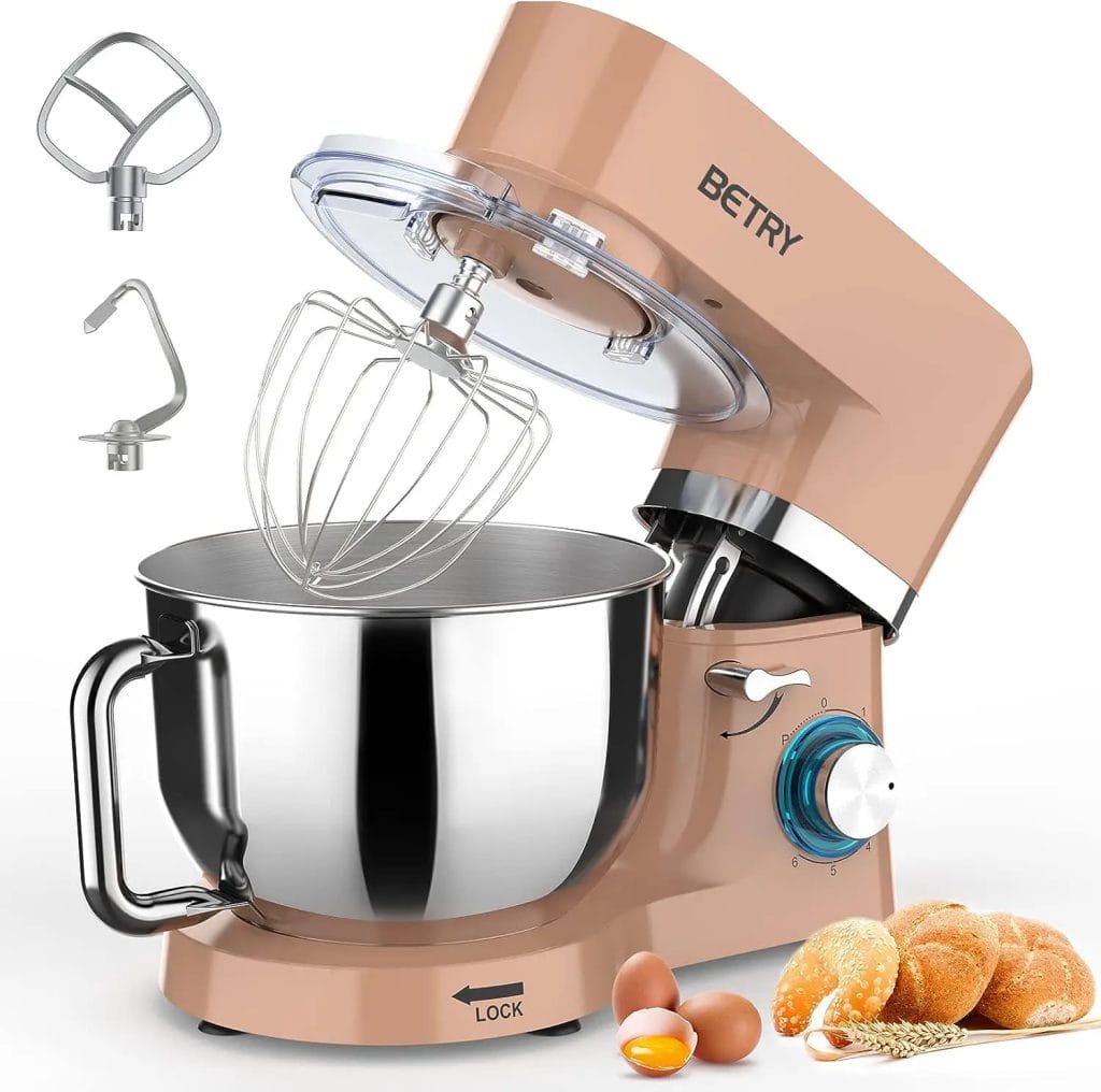 Stand Mixer 660w 6-Speed Food Mixer 7.5 QT Kitchen Electric Mixer Tilt-Head Dough Mixer with Dishwasher-Safe Dough Hooks,Beaters,Whisk  Stainless Steel Bowl