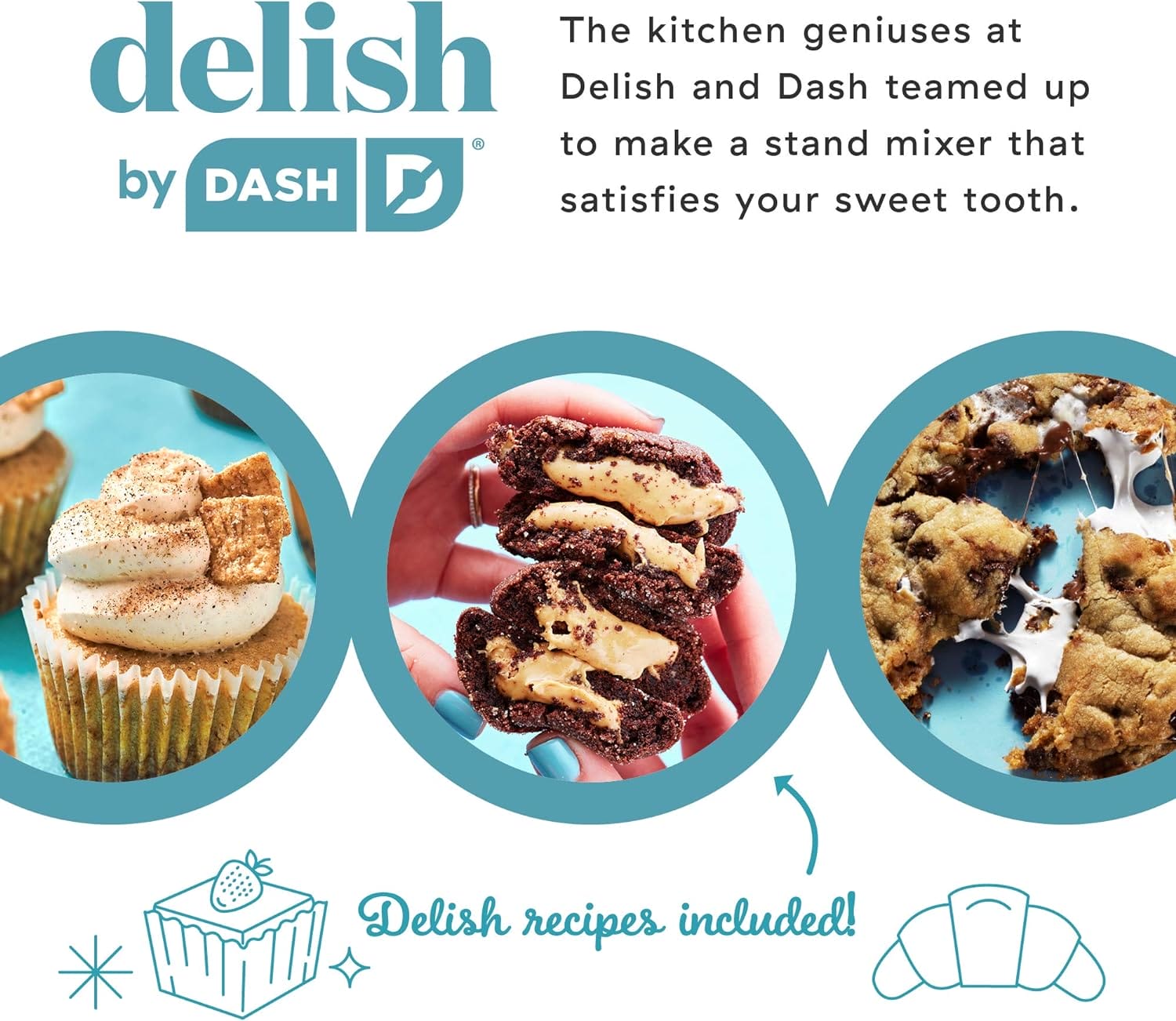 DASH Delish by DASH Compact Stand Mixer, 3.5 Quart with Beaters  Dough Hooks Included - Green