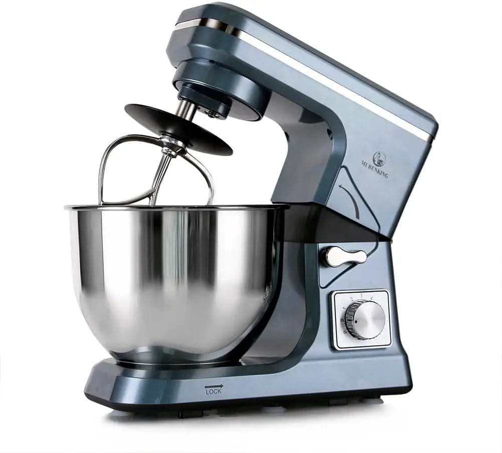 MURENKING Stand Mixer,5.3-Qt  500W  6+P Speed MK36 Tilt-Head Kitchen Electric Food Mixers Home Baking Dough Machine with Accessories (Gray Blue)