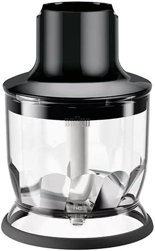 Braun MQ7035X 3-in-1 Immersion Hand, Powerful 500W Stainless Steel Stick Blender Variable Speed + 2-Cup Food Processor, Whisk, Beaker, Faster, Finer Blending, MultiQuick