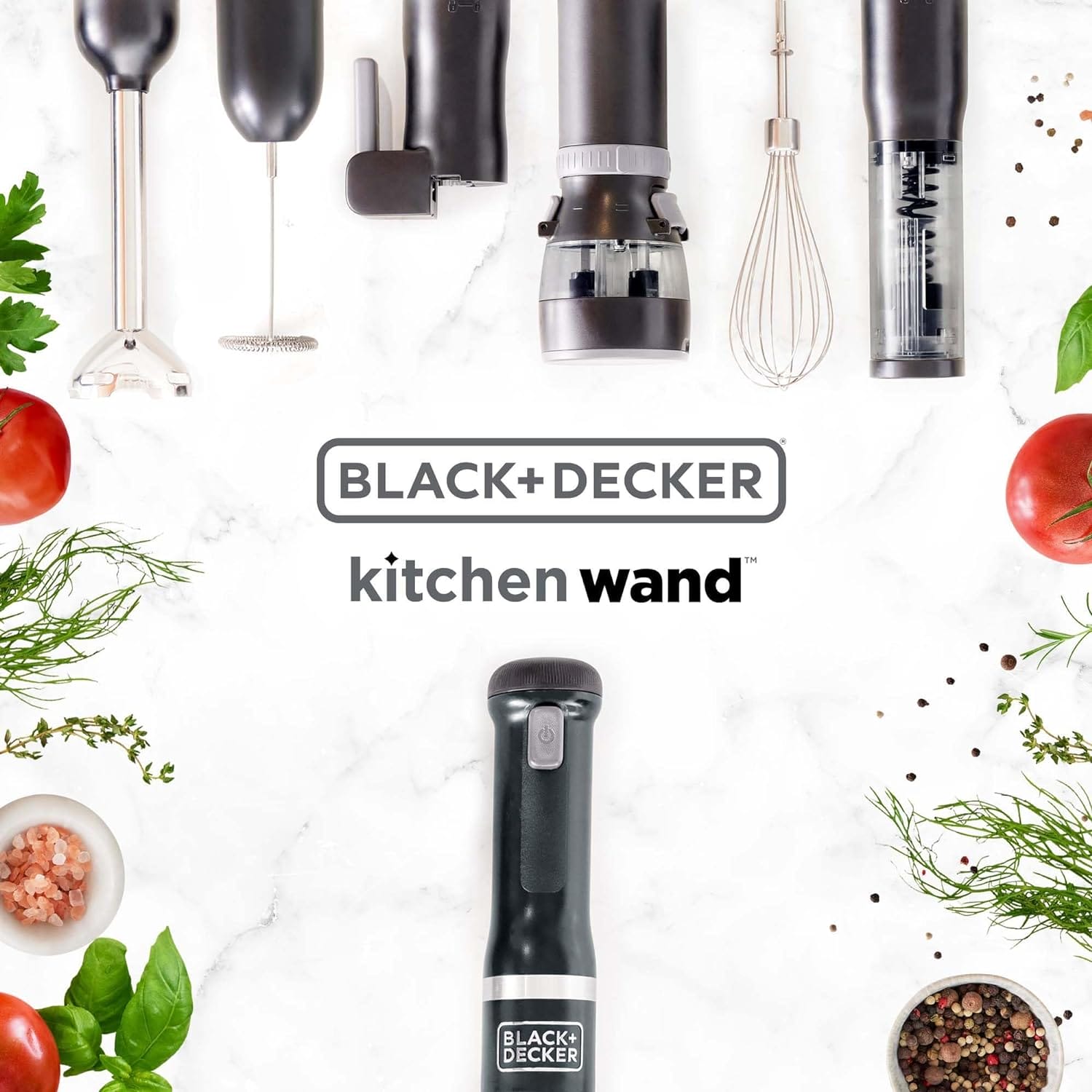 BLACK+DECKER Kitchen Wand Cordless Immersion Blender, Hand Blender with Charging Dock, Red (BCKM1011K06)